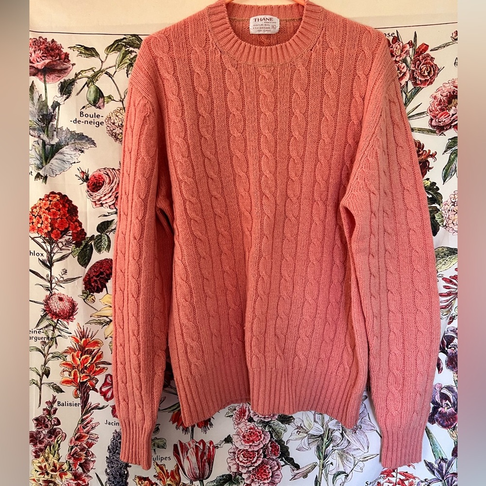 Vintage Thane Stratford 💯 wool double layer Shetland crew neck fisherman sweater